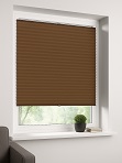 Kahverengi Plise Katlanır Cam Balkon Perdesi - Ofis Perdesi - Mutfak Perdesi - Salon Perdesi