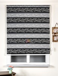 SİYAH GRİ DESENLİ ZEBRA PERDE