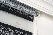 SİYAH GRİ DESENLİ ZEBRA PERDE