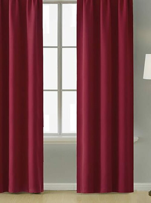 TAÇ Düz Dikim ( Ekstraforlu ) Işık Geçirmez ( Karartma ) Bordo Fon Perde