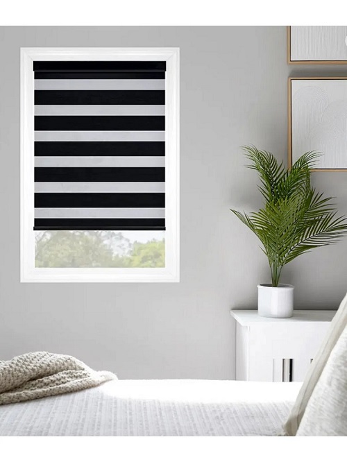 Ithal Bambu Kalın Siyah Zebra Stor Perde Eteği Düz (ofis Perdesi - Salon Mutfak Perdesi